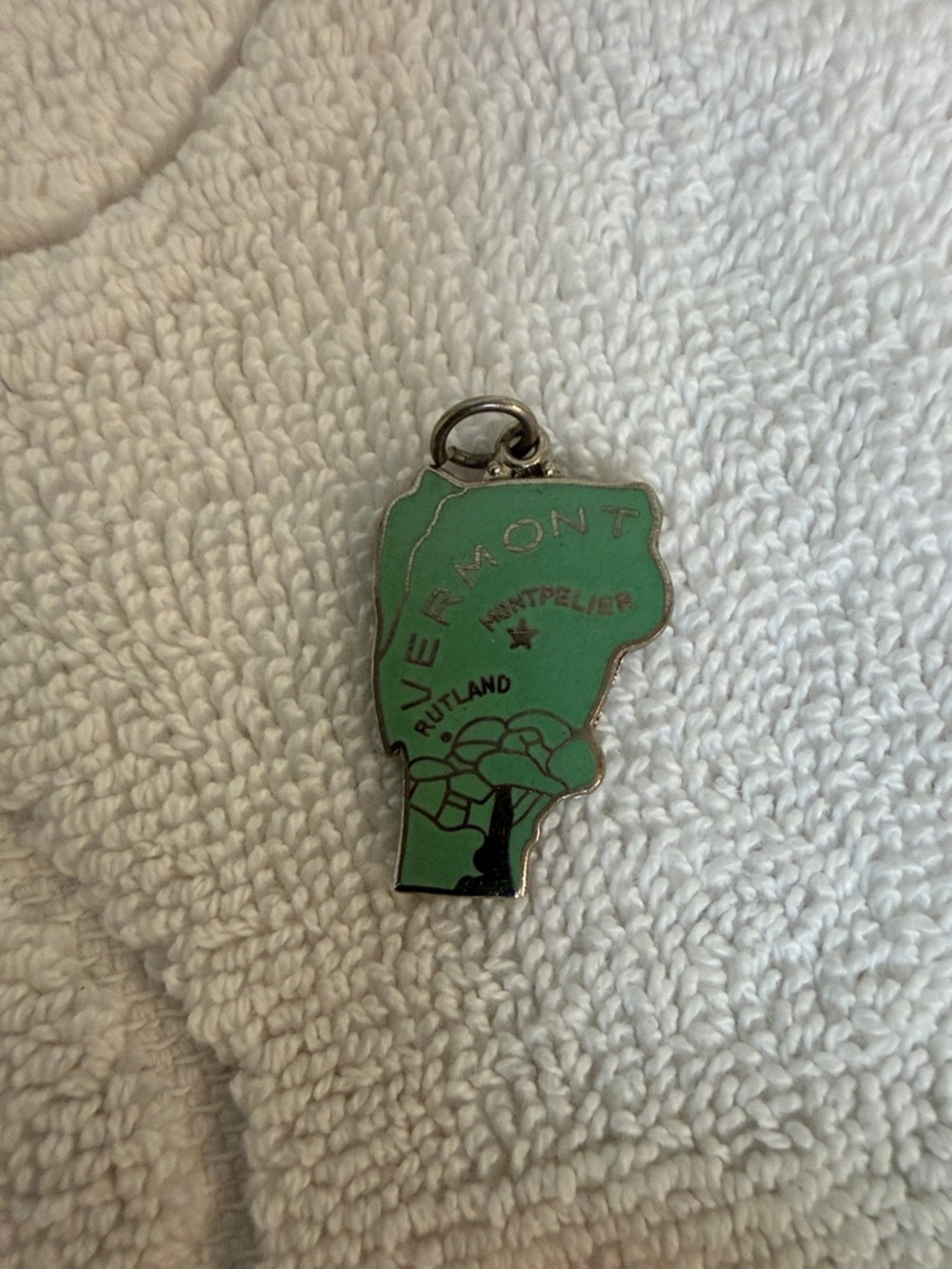 Vermont State Charm Pendant - Mint Green